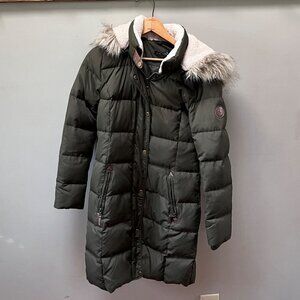 Lauren Ralph Lauren Hooded Puffer Down Jacket w/ Faux Fur Trim-‎ Size XS